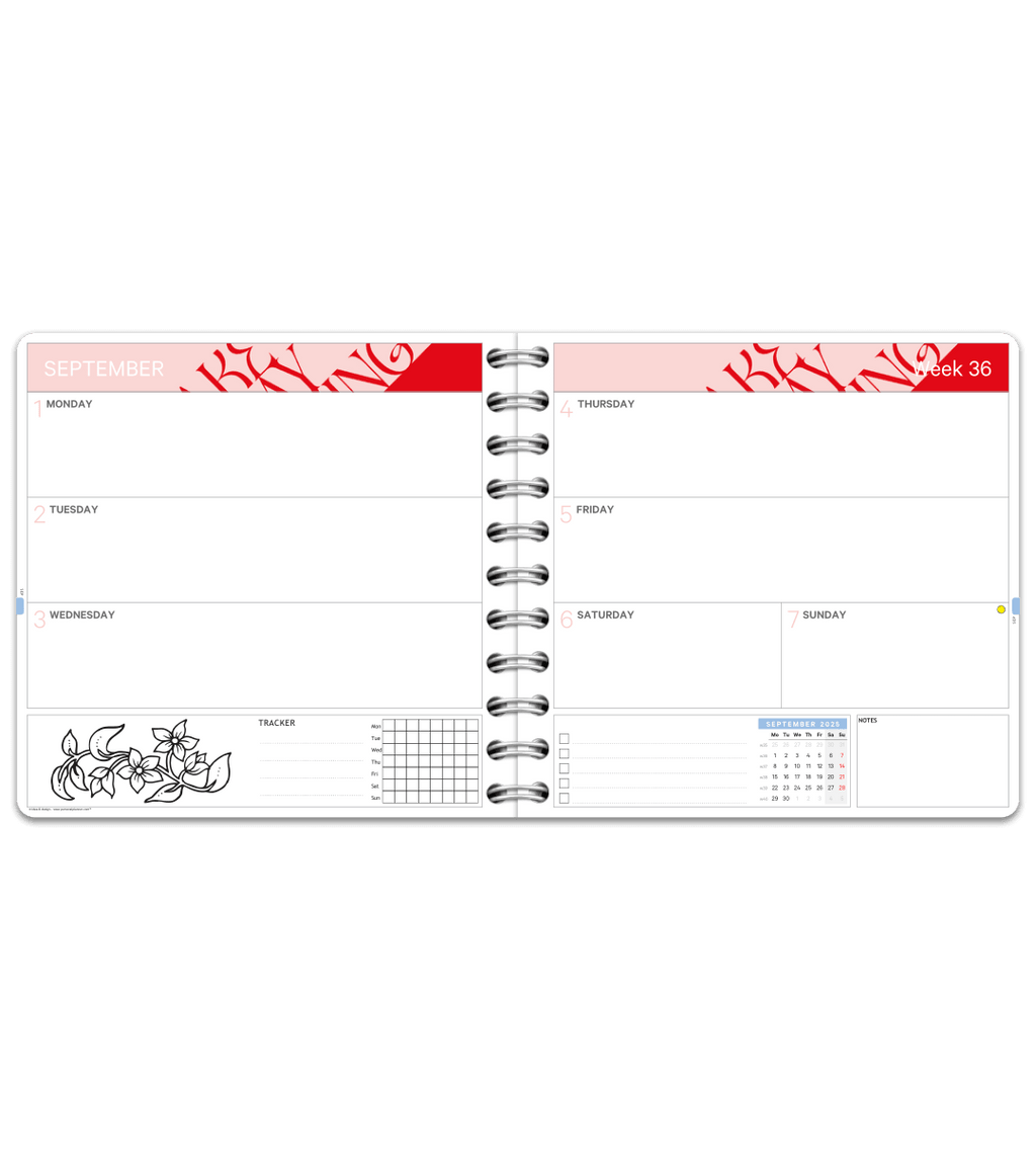 Almanacka - Spiralbindning Mellan - Personal Planner