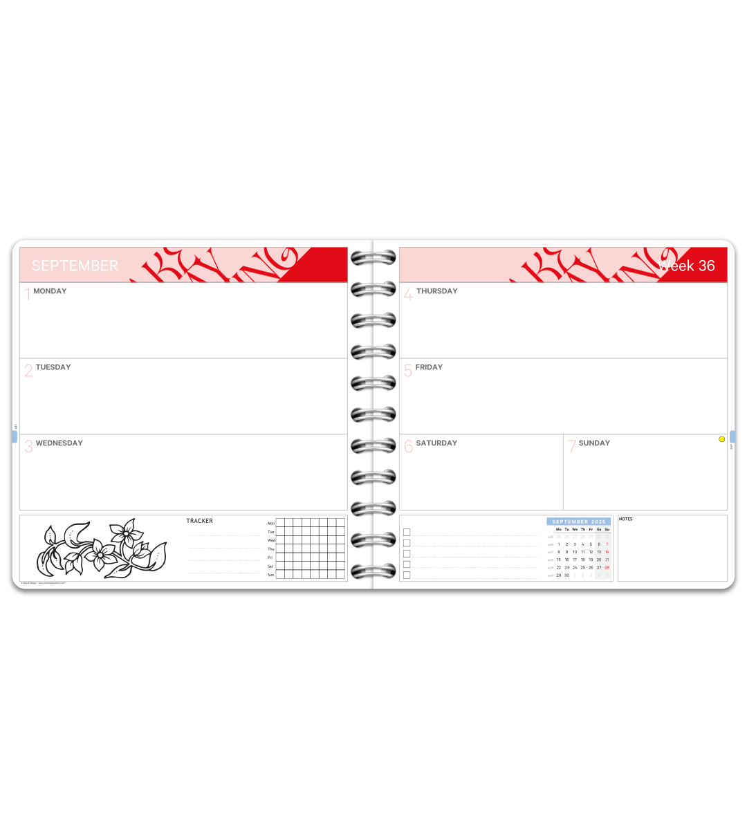 Almanacka - Spiralbindning Mellan - Personal Planner