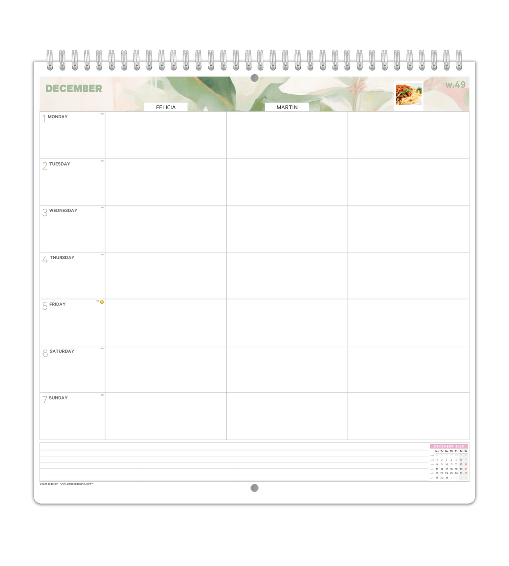Familjekalender - Veckoöversikt - Personal Planner