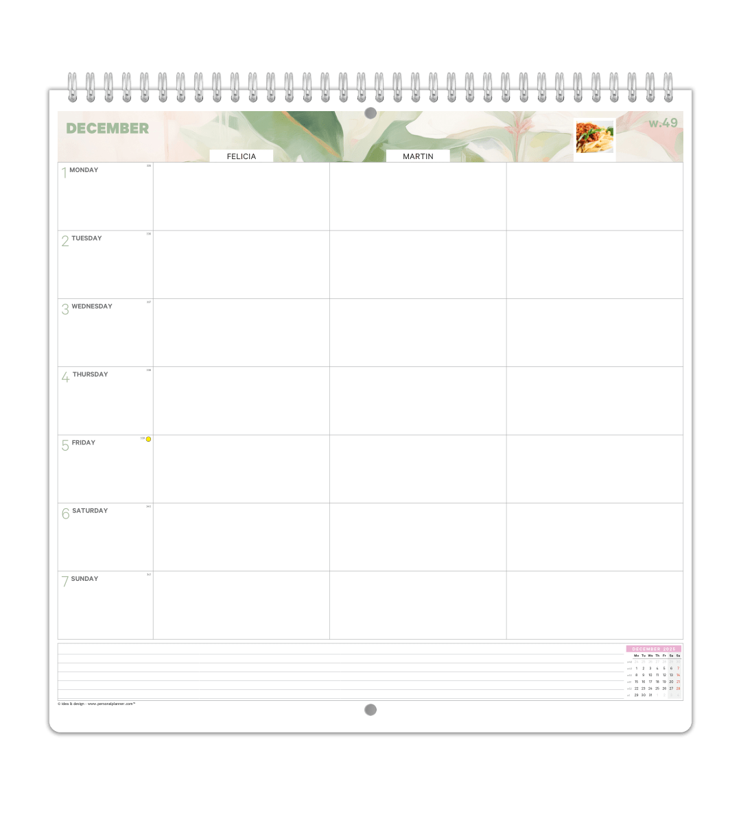 Familjekalender - Veckoöversikt - Personal Planner