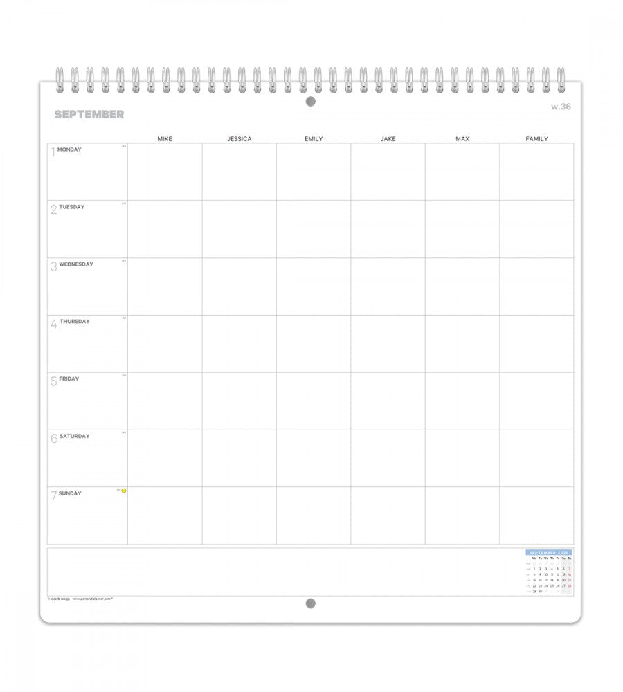 Familjekalender - Veckoöversikt - Personal Planner