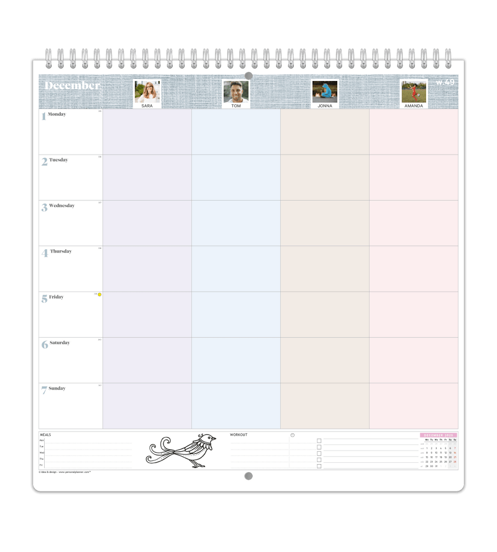 Familjekalender - Veckoöversikt - Personal Planner