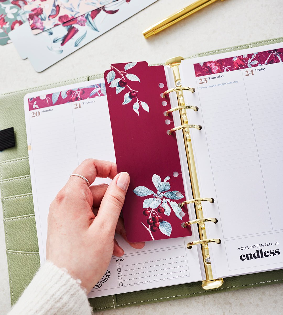 Kit - Cherry me up till systemkalender - storlek A5 - Personal Planner