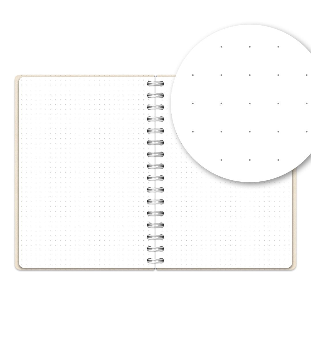 Notebook Creme Suede - Spiralbindning A5 - Personal Planner