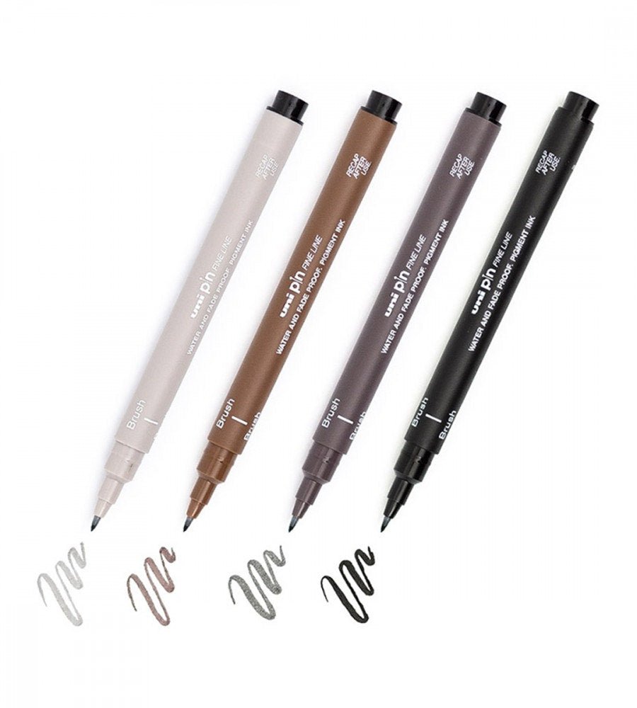 Penselpenna - Uni Pin Brush 4-pack - Personal Planner