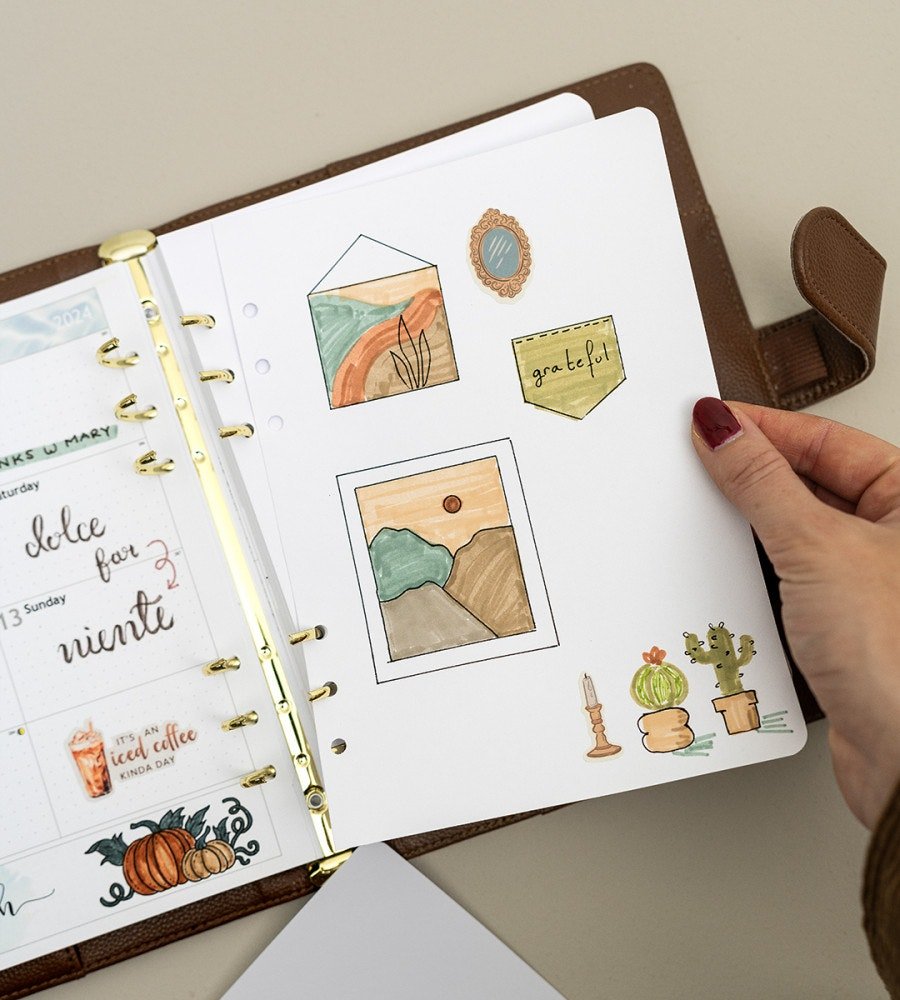 Refillsidor - Blanka 12-pack till Systemkalender - storlek A5 - Personal Planner