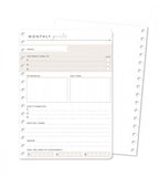 Snap in Refill Pages - Monthly Goals 12 Pack for Planner - Size A5 - Personal Planner