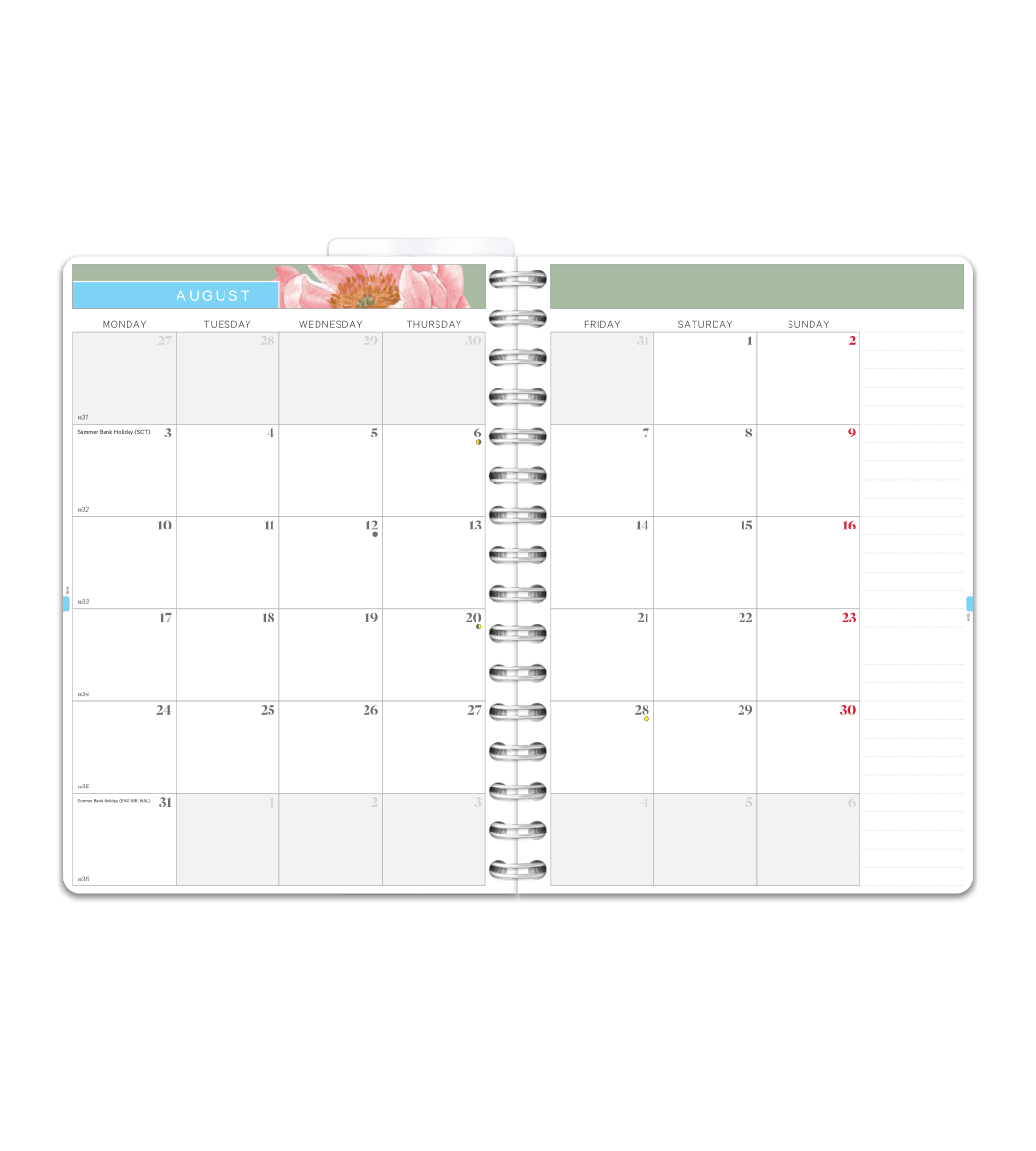 Spiralbindning A5 - Lärarkalender - Personal Planner