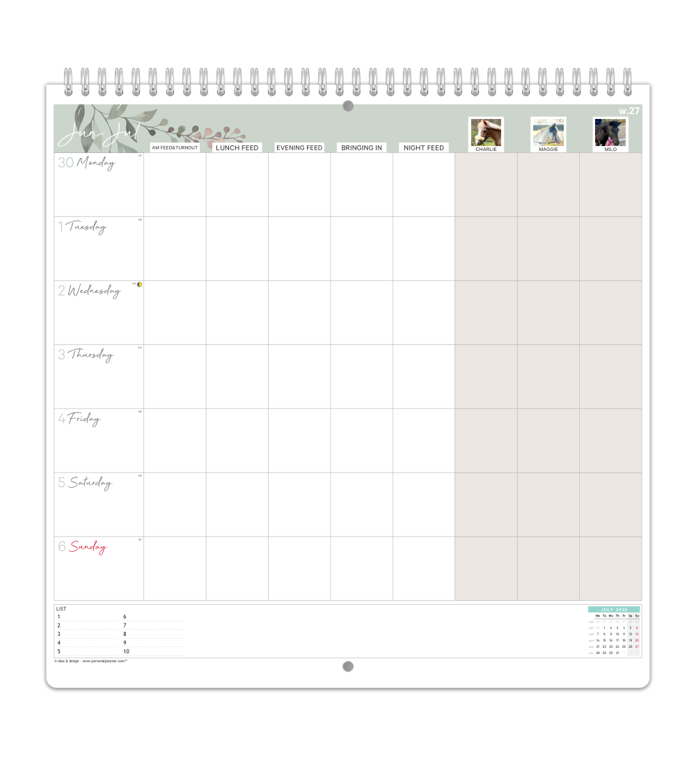 Stable Planner - Weekly Overview