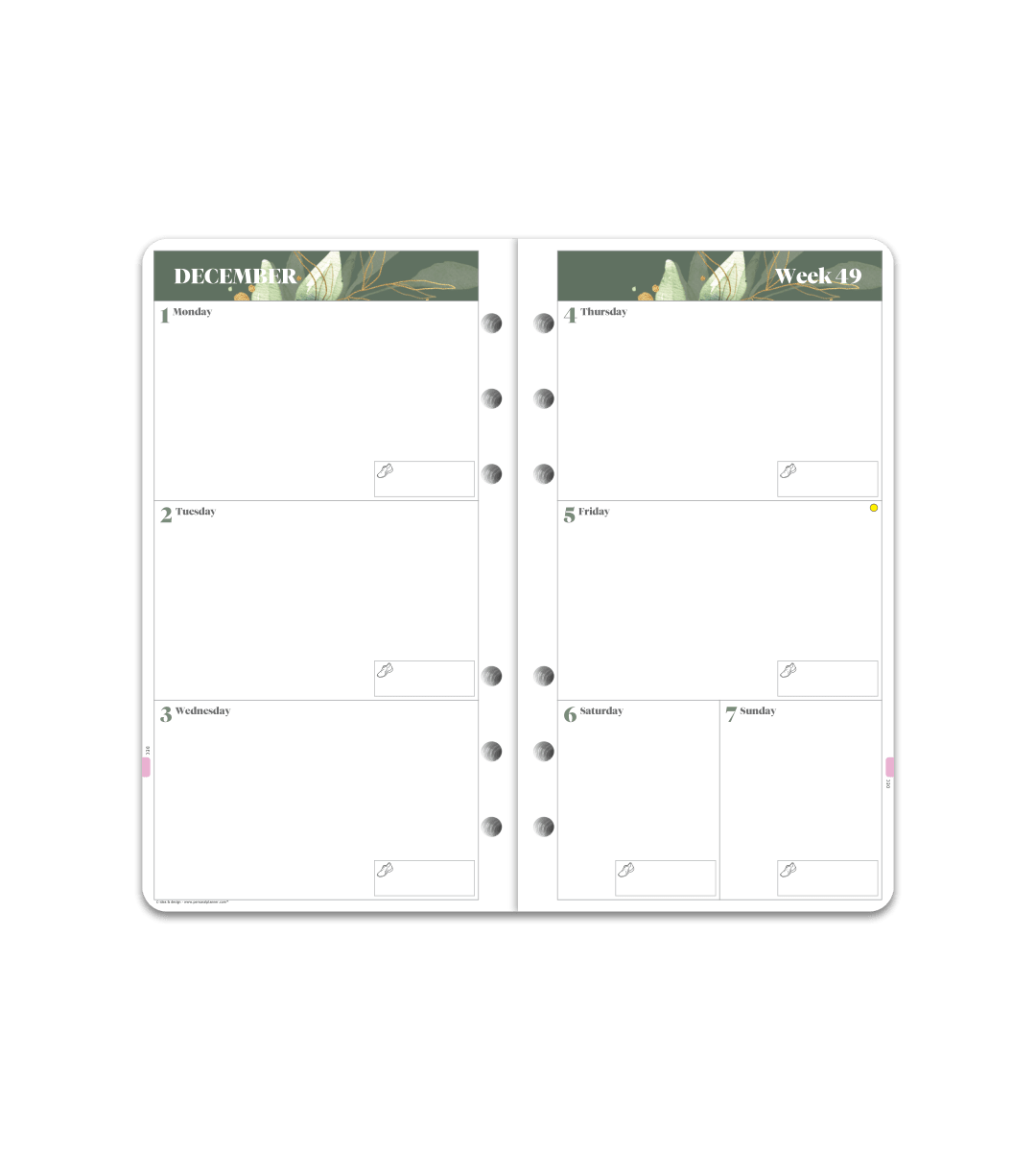 Systemkalender - Inlaga Personal - Personal Planner