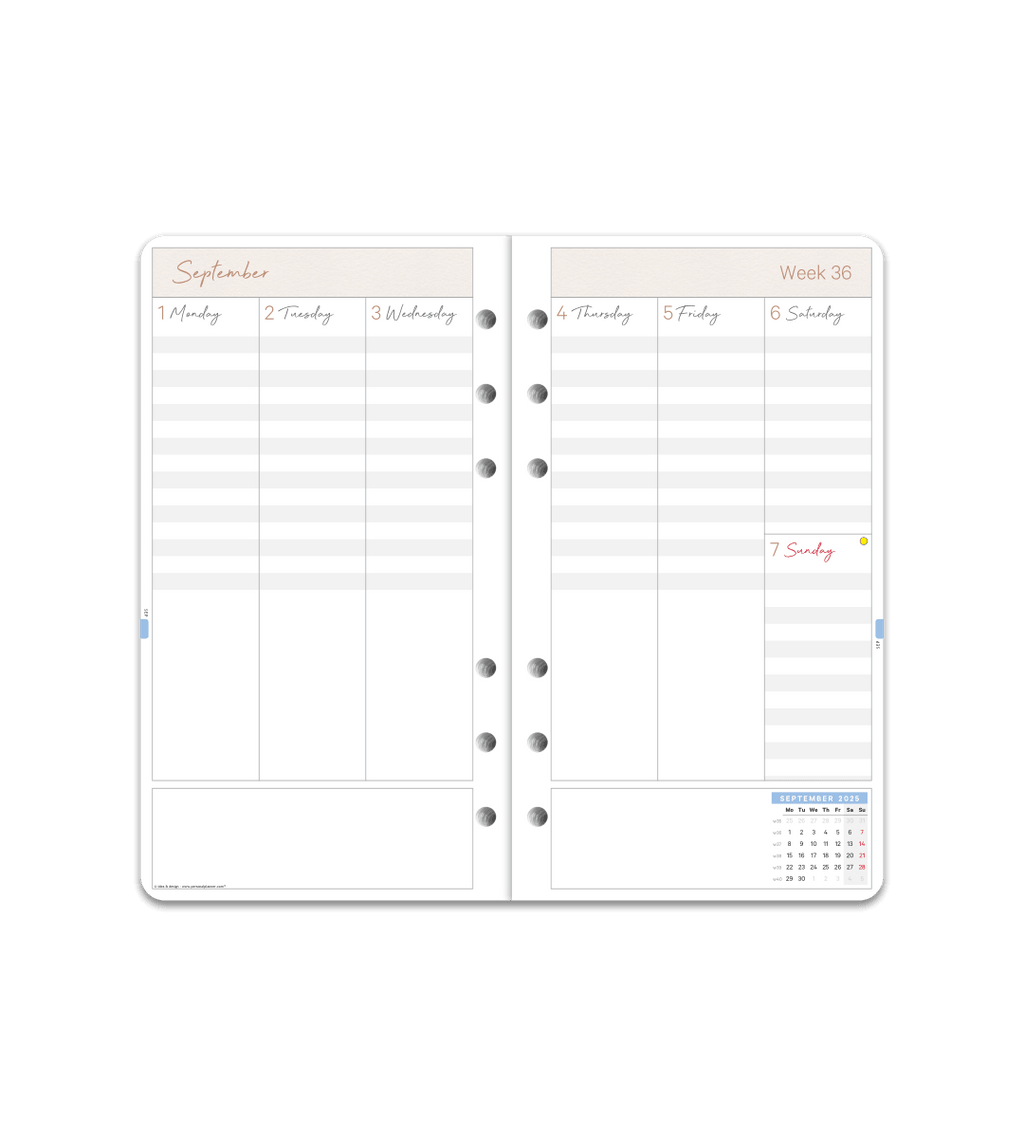 Systemkalender - Inlaga Personal - Personal Planner
