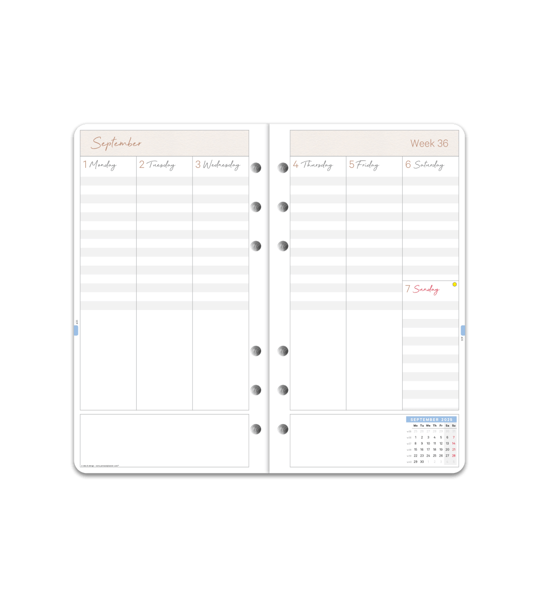 Systemkalender - Inlaga Personal - Personal Planner